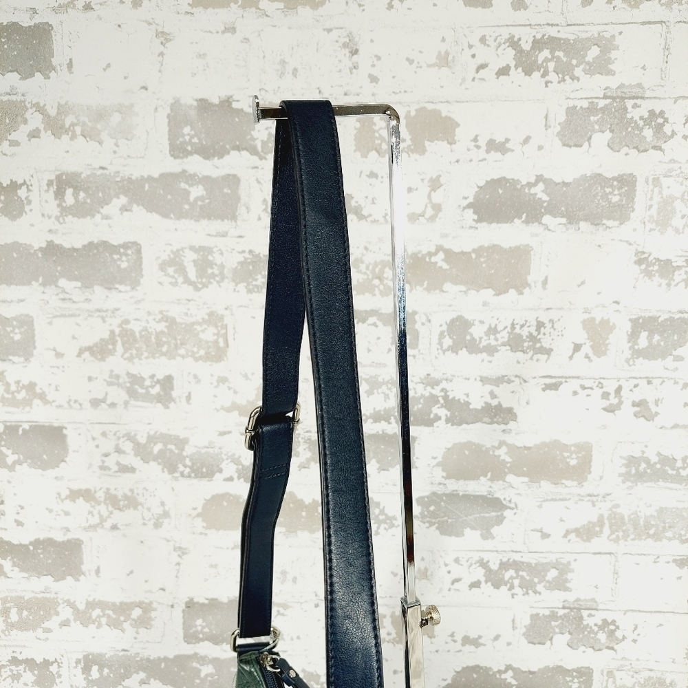 Giani Bernini Green Purse Blue 2Tone Classic Pattern Genuine Leather 0987 - Picture 6 of 14